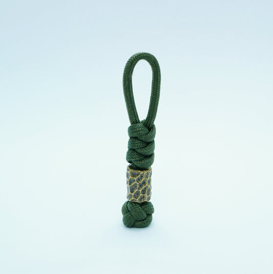 Antiqued Hammered Brass Bead Keyring